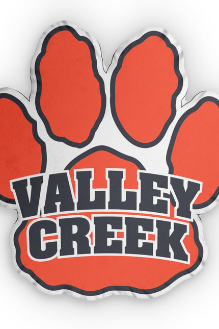 Valley Creek Paw-Shaped Custom Pillow — School Spirit Decorative Cushion