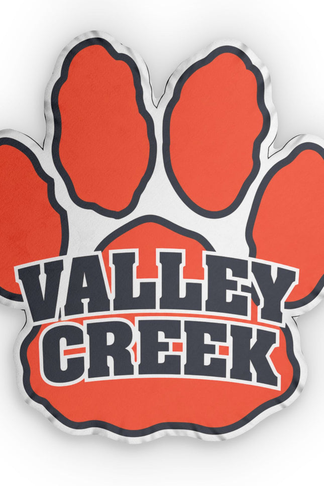 Valley Creek Paw-Shaped Custom Pillow — School Spirit Decorative Cushion