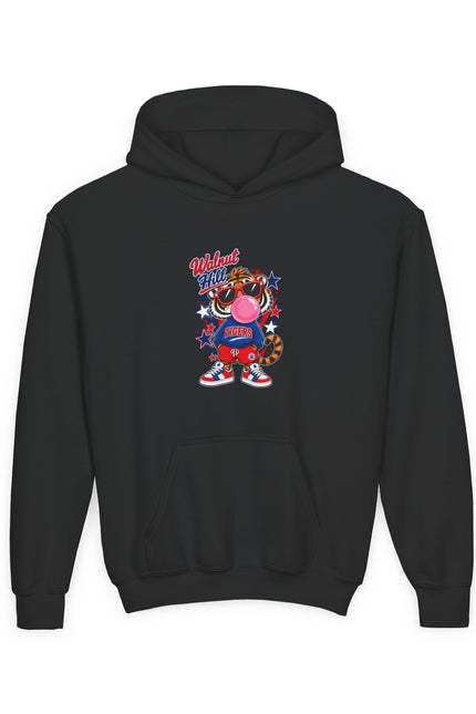 Youth Hoodie — Vintage Cartoon Bubble Gum Character Graphic