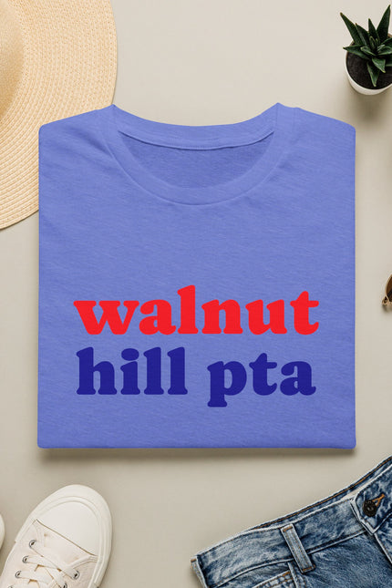 Walnut Hill PTA Shirt — Retro Red & Blue School Spirit Tee