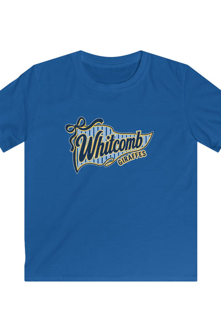 Whitcomb Giraffes Kids T‑Shirt — Vintage Script School Team Tee