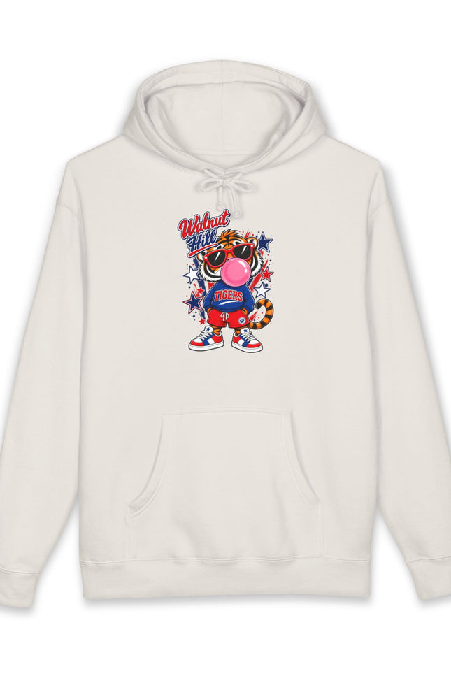 Walnut Hill Retro Cartoon Bubblegum Mascot Graphic Hooded Sweatshirt