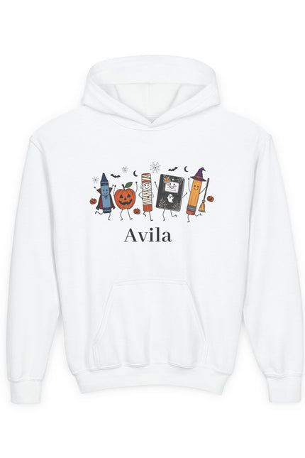 Youth Halloween Cozy Hoodie with Personalized Name