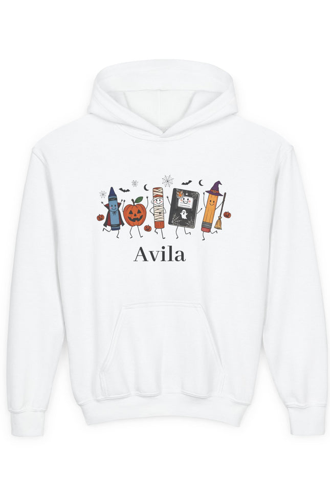 Youth Halloween Cozy Hoodie with Personalized Name