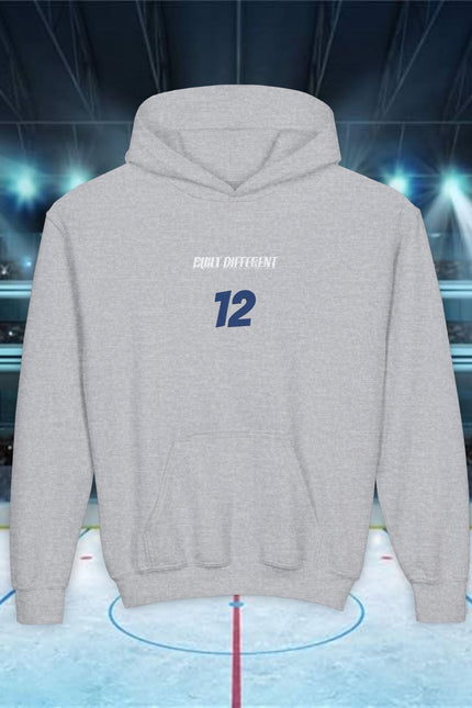 Built Different Personalized Number Hoodie — 'Built Different' Motivational Gym Sweatshirt