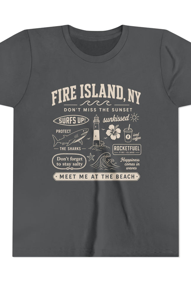 Fire Island, NY Youth Tee — 'Meet Me at the Beach' Graphic Shirt