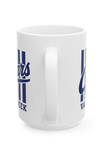 Cougars Valley Creek Ceramic Mug — Retro Striped Team Coffee Cup (11oz, 15oz)