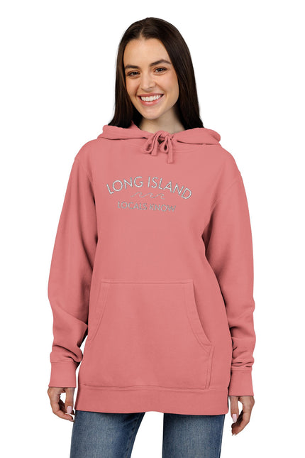 'Locals Know Long Island' Light Blue Pigment-Dyed Hoodie