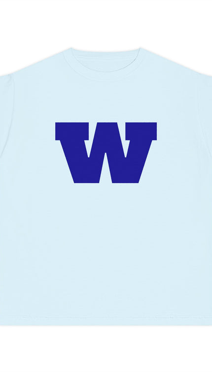 Whitcomb Classic Block 'W' School Spirit Shirt with Custom Back Name (Cotton Colors Tee)