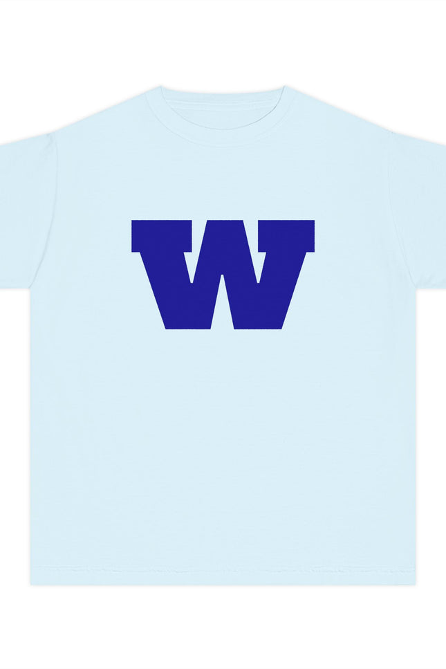 Whitcomb Classic Block 'W' School Spirit Shirt with Custom Back Name (Cotton Colors Tee)