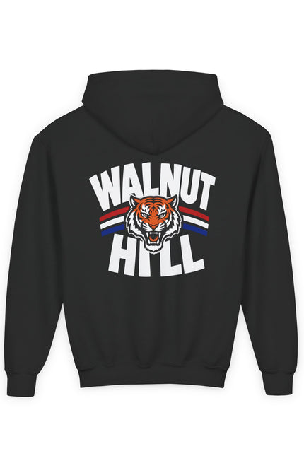 Tiger Head Youth Hoodie — Retro Stripes Kids Sweatshirt