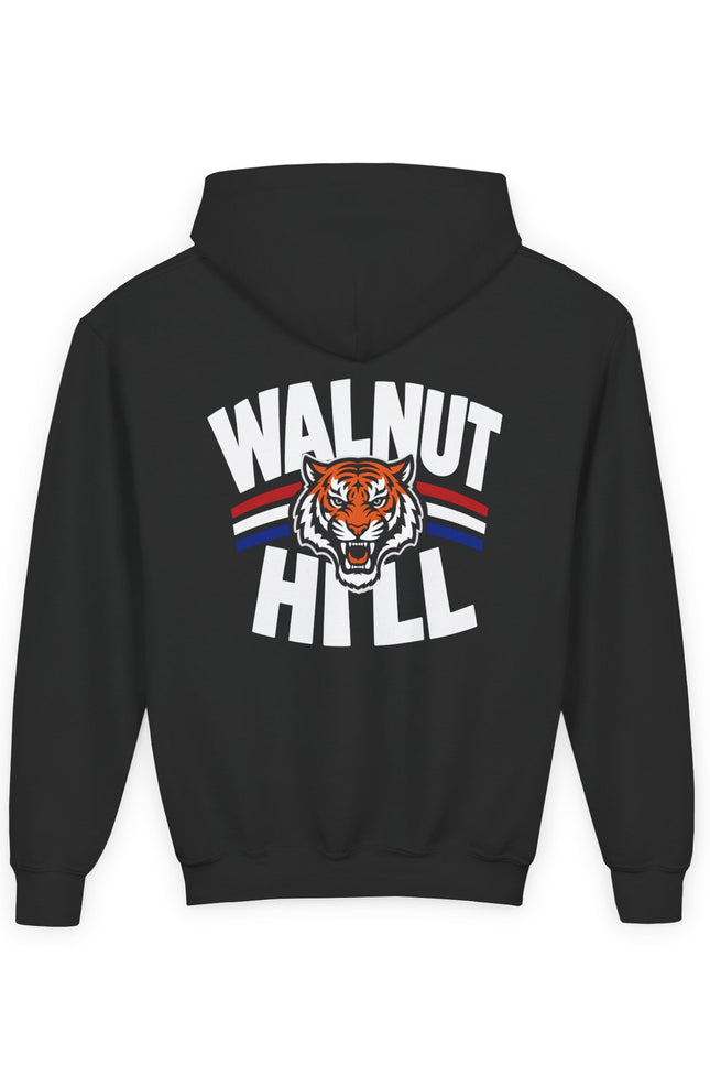 Tiger Head Youth Hoodie — Retro Stripes Kids Sweatshirt