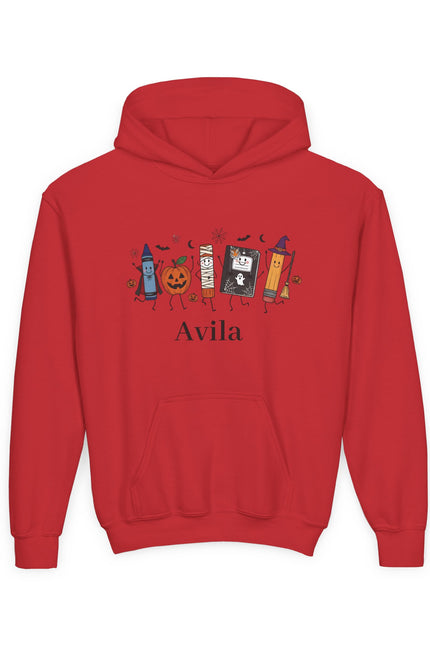 Youth Halloween Cozy Hoodie with Personalized Name