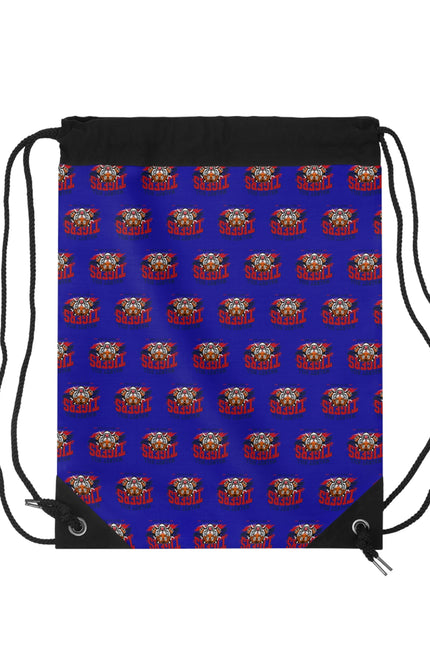 Personalized Drawstring Bag — Custom Name Blue Pattern Sports Backpack