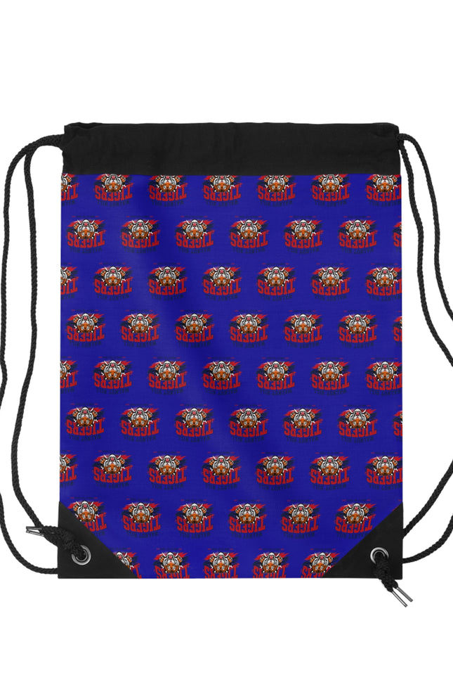 Personalized Drawstring Bag — Custom Name Blue Pattern Sports Backpack