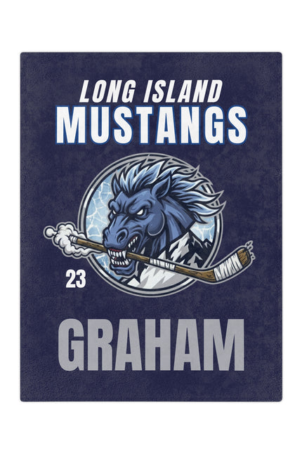 Long Island Mustang Hockey Pride Blanket | Velveteen Microfiber