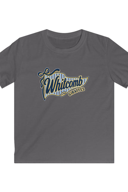 Whitcomb Giraffes Kids T‑Shirt — Vintage Script School Team Tee