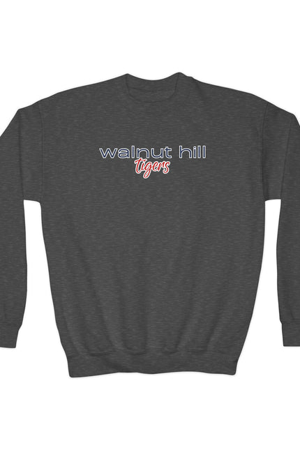 Walnut Hill Tigers Youth Crewneck Sweatshirt — School Spirit Black Pullover