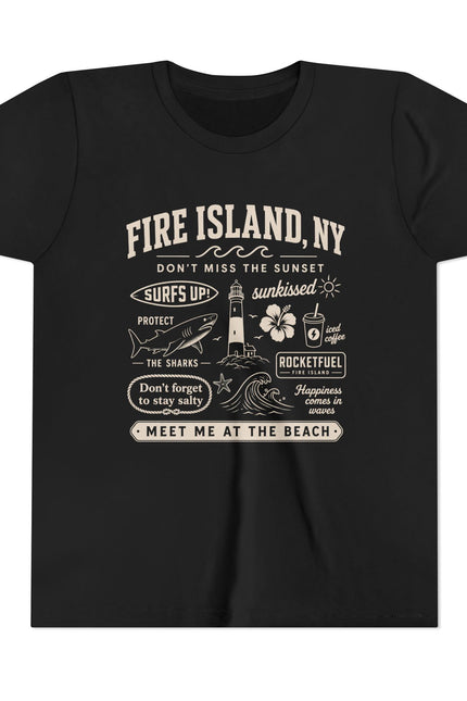 Fire Island, NY Youth Tee — 'Meet Me at the Beach' Graphic Shirt
