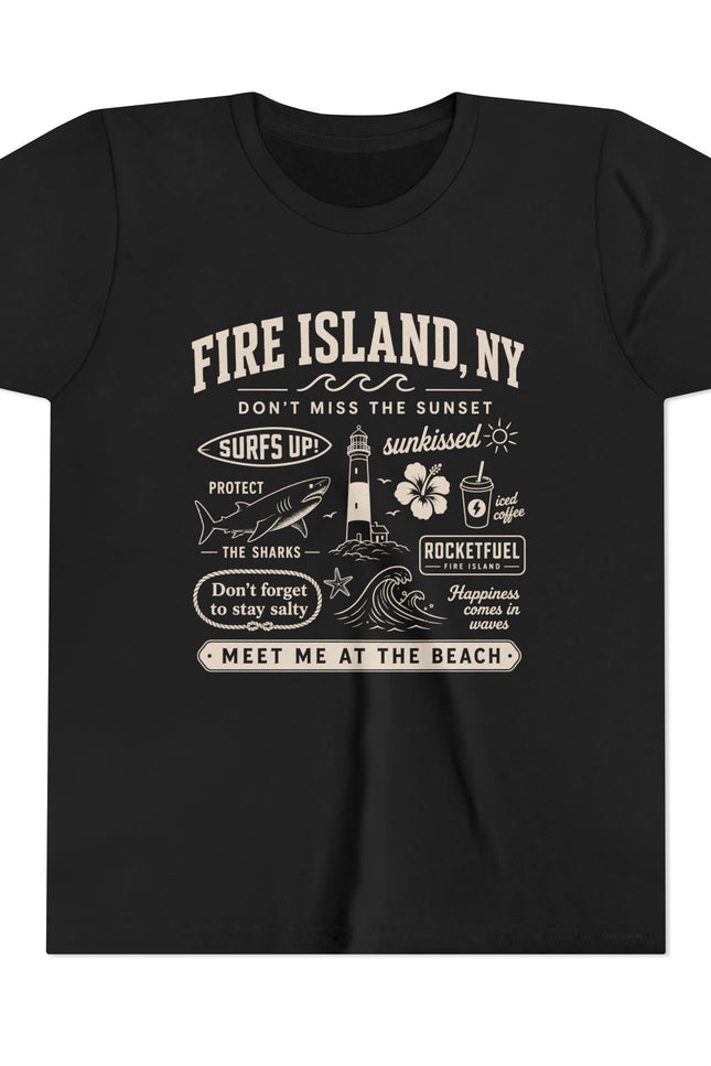 Fire Island, NY Youth Tee — 'Meet Me at the Beach' Graphic Shirt