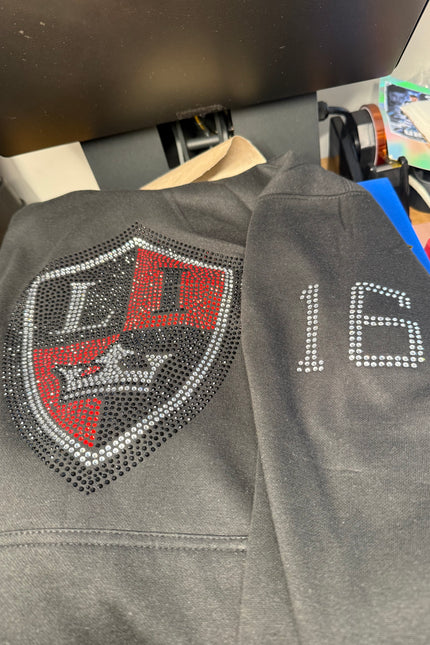 Royal Rhinestone Hockey Hoodie