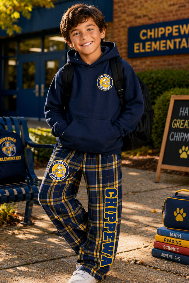 Chippewa Navy and Gold PJ Pants Youth