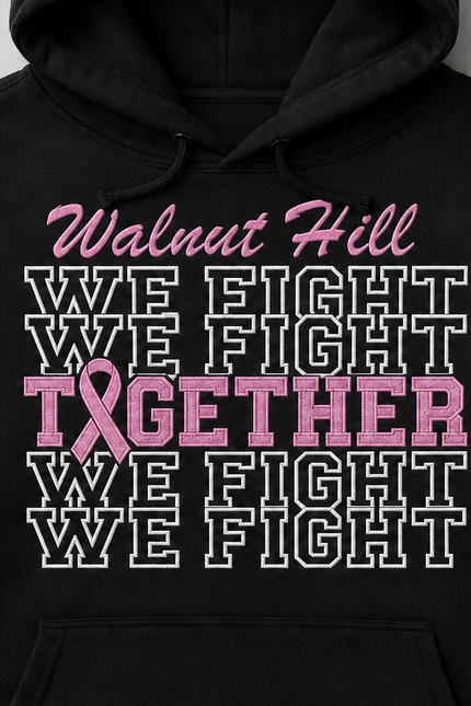 Custom Embroidered “We Fight Together” Hoodie 🎀 | Breast Cancer Awareness