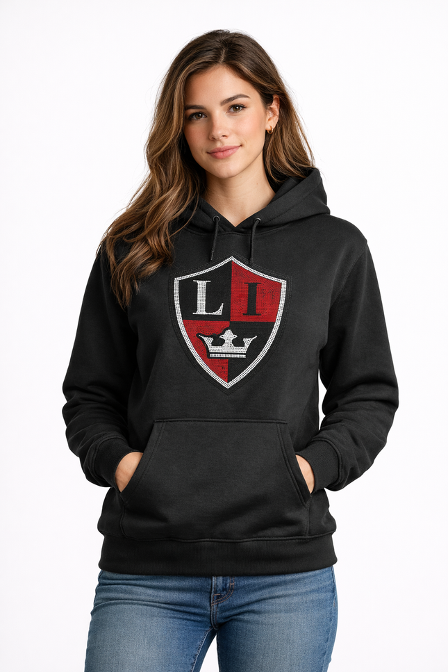 Royal Rhinestone Hockey Hoodie