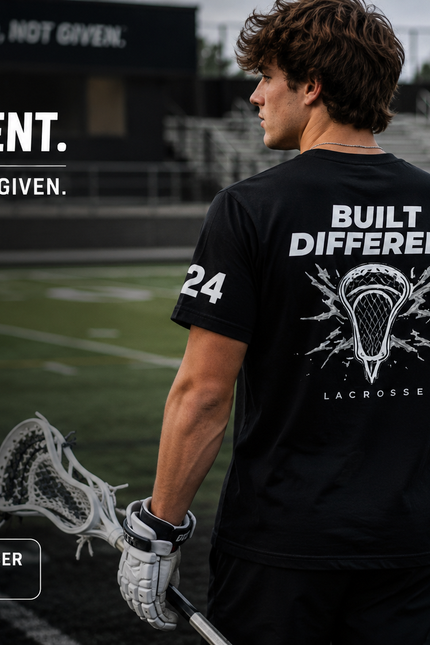 Built Different Lacrosse Graphic Tee – Athletic Lacrosse Shirt