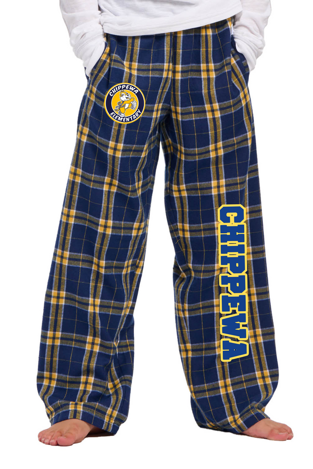 Chippewa Navy and Gold PJ Pants Youth