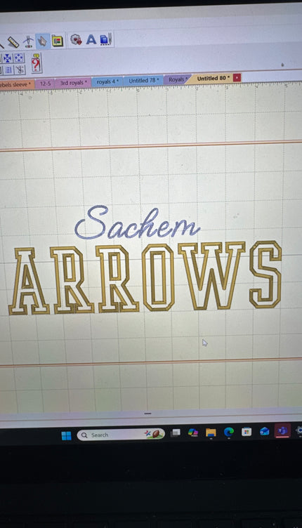 Sachem Arrows Custom Embroidered Name and Number