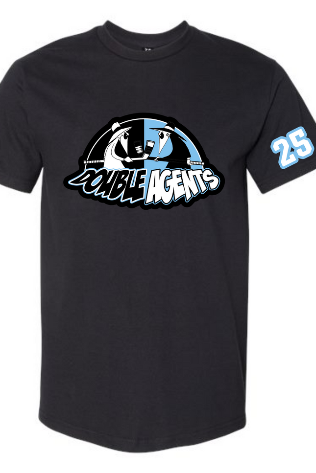 DOUBLE AGENTS TEAM TEE – Custom Number Sleeve Shirt