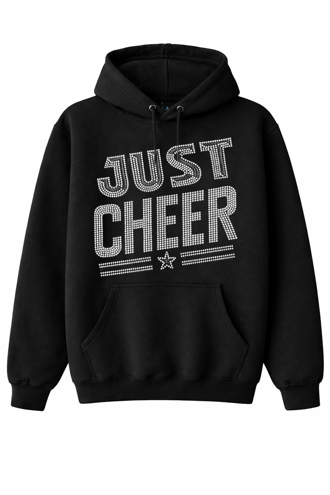 Just Cheer Rhinestone Hoodie – Sparkle Cheerleading Sweatshirt