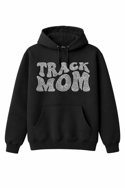 Track Mom Rhinestone Hoodie – Sparkle Track & Field Mom Sweatshirt