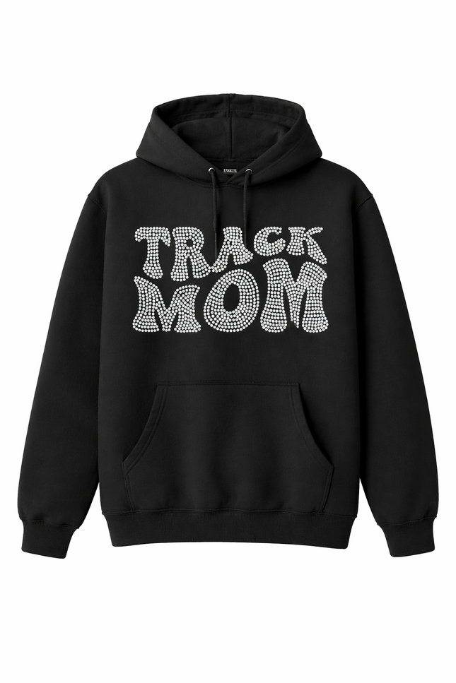 Track Mom Rhinestone Hoodie – Sparkle Track & Field Mom Sweatshirt