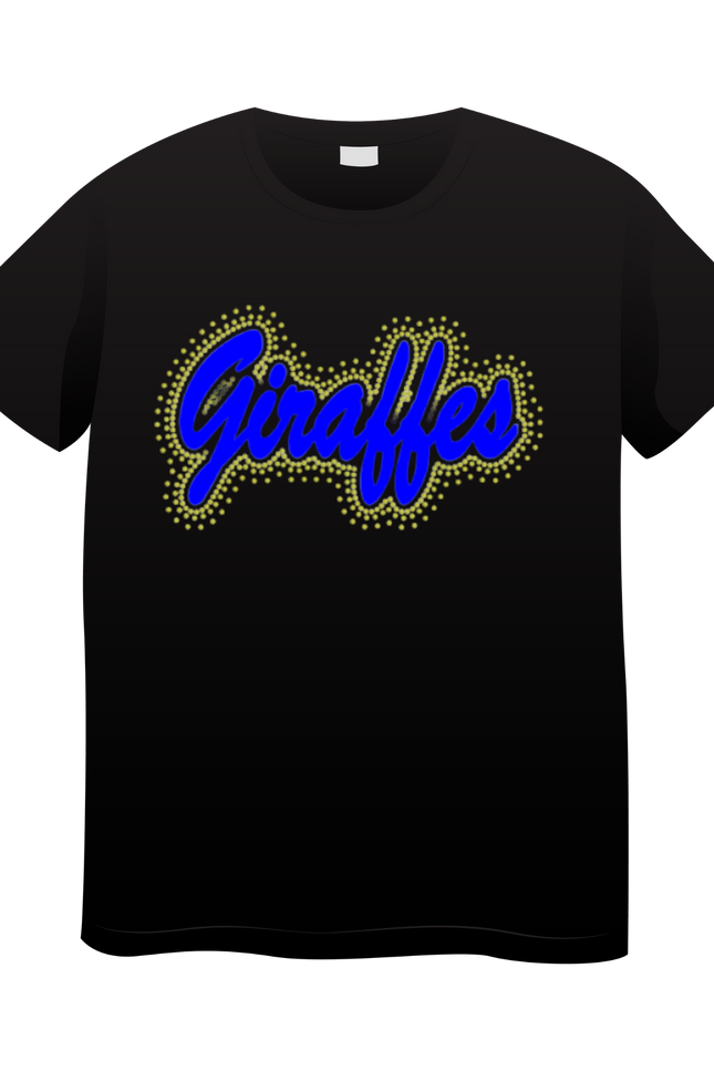 GIRAFFES blue Glitter Vinyl with yellow Rhinestones