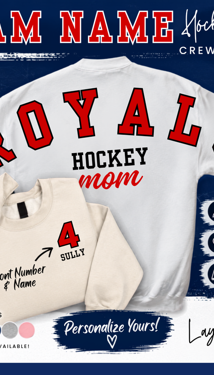 Hockey Mom Custom Crewneck