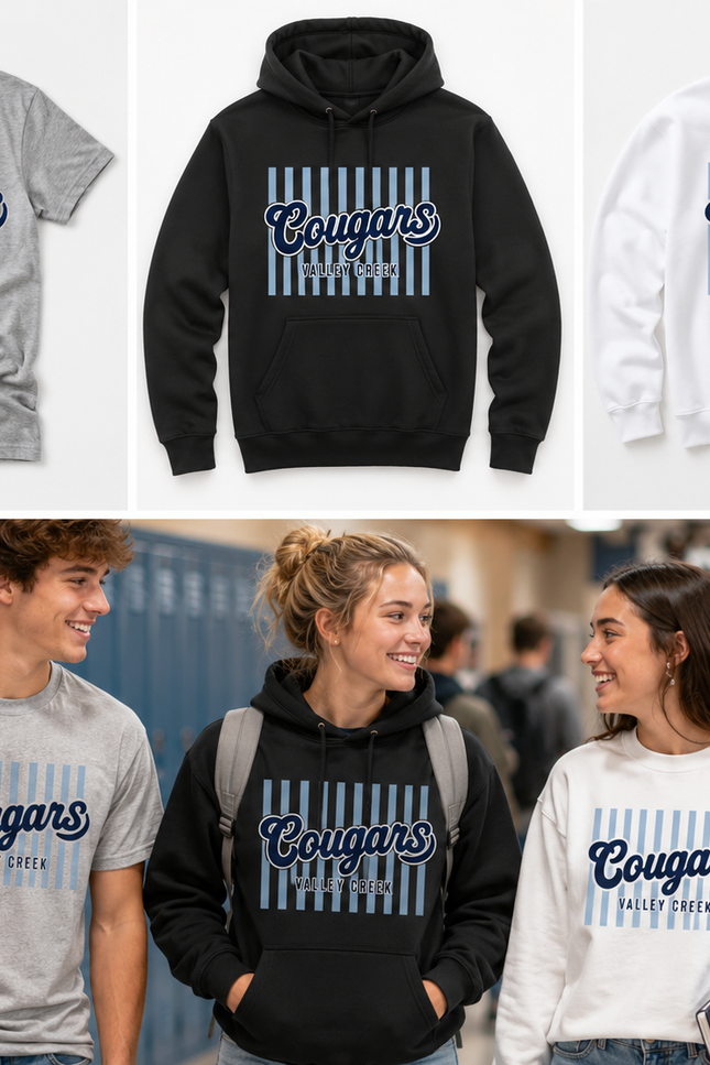Valley Creek Cougars Script Spirit Wear