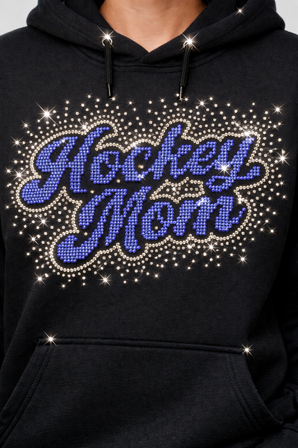 Hockey Mom Rhinestone Hoodie – Sparkle at the Rink