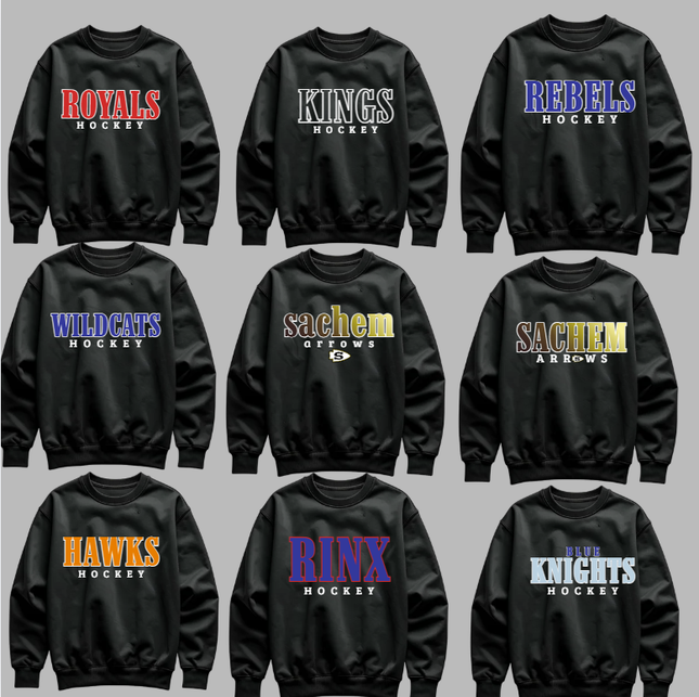Custom Team Hockey Crewneck or Hoodie