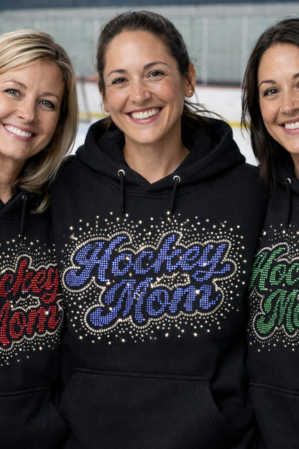 Hockey Mom Rhinestone Hoodie – Sparkle at the Rink
