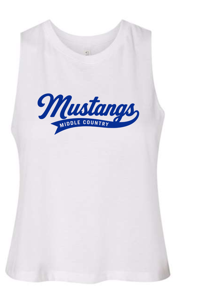 Middle Country Mustangs Women's Cropped Racerback Tank