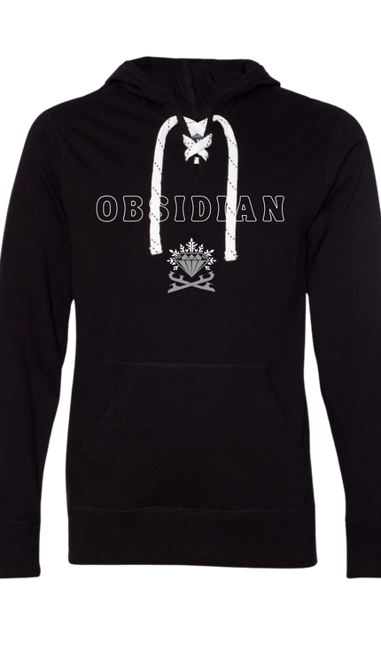 Obsidian Embroidere Lace-Up Hoodie