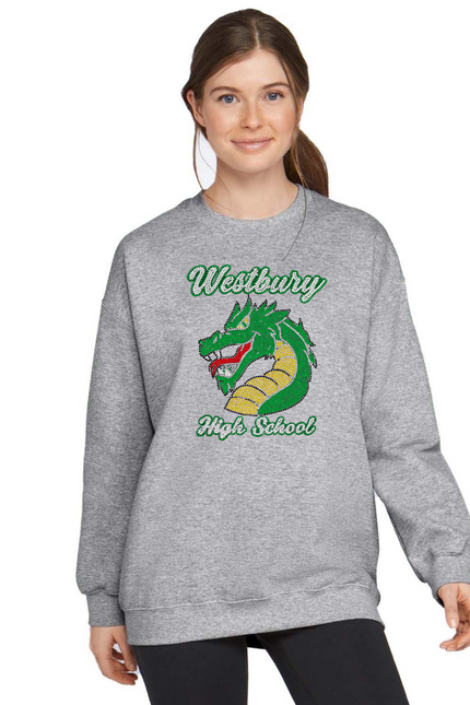 Westbury High School Rhinestone Crewneck/Sweatshirt Personalized