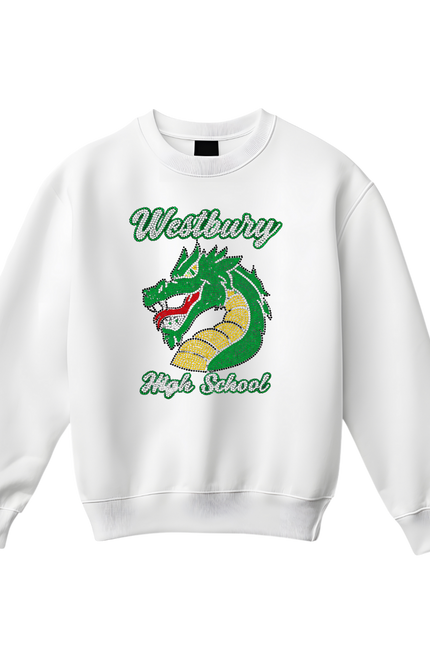 Westbury High School Rhinestone Crewneck/Sweatshirt Personalized