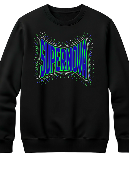 Supernova Cheer Custom Hoodie – Blue and Green Vinyl & Splatter